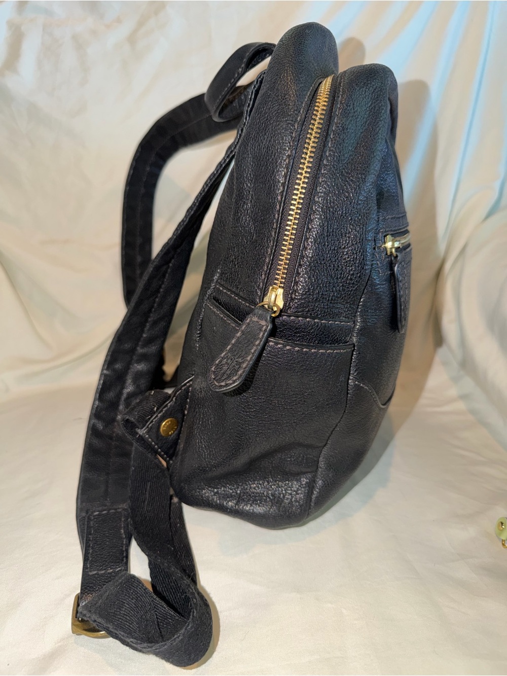 Frye Black Pebbled Leather Mini Backpack - Picture 3 of 11